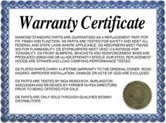This image shows the certificate of ownership that comes standard with your cart!